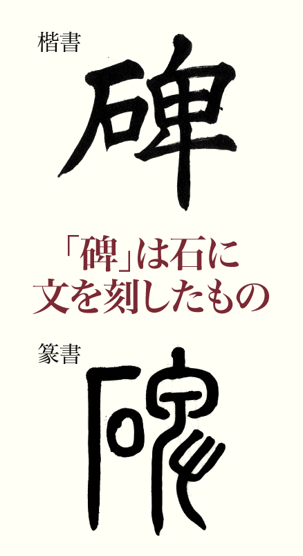 「碑」は石に文を刻したもの